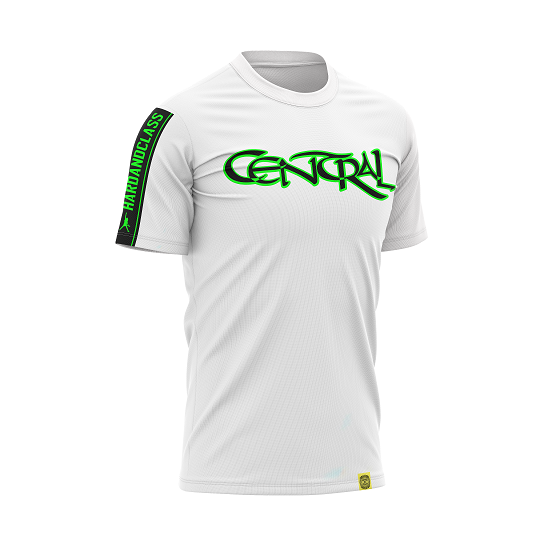 Camiseta HC blanca  detalle manga  verde