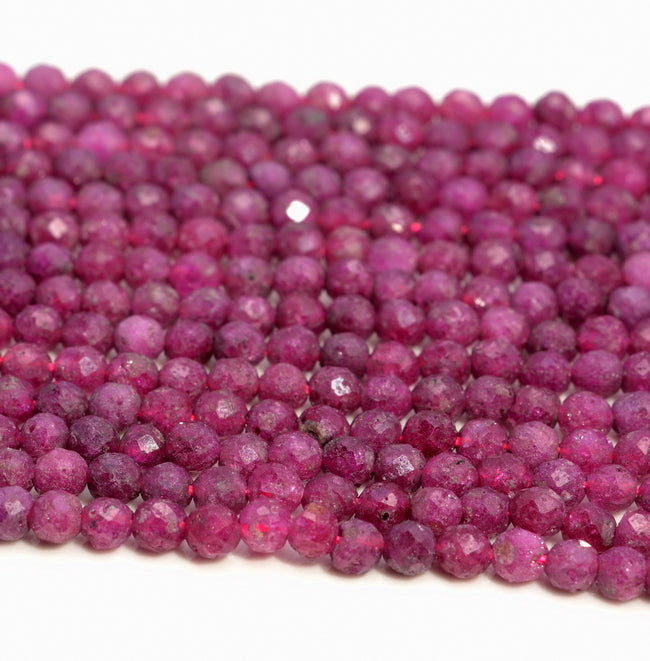 NATURAL BURMA RUBY GEMSTONE FACETED ROUND SHAPE 2mm-3mm LOOSE STONE WP0019D 