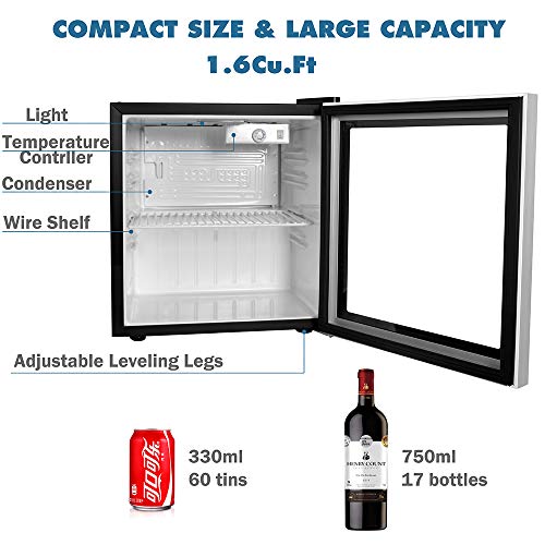 Linsion Beverage Cooler And Fridge With Glass Reversible Door 60