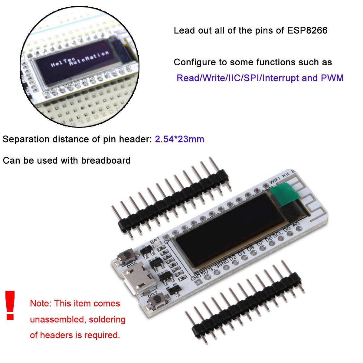 ESP8266 WIFI Chip 0.91 inch OLED CP2014 ESP8266 WIFI NodeMcu Module for Arduino