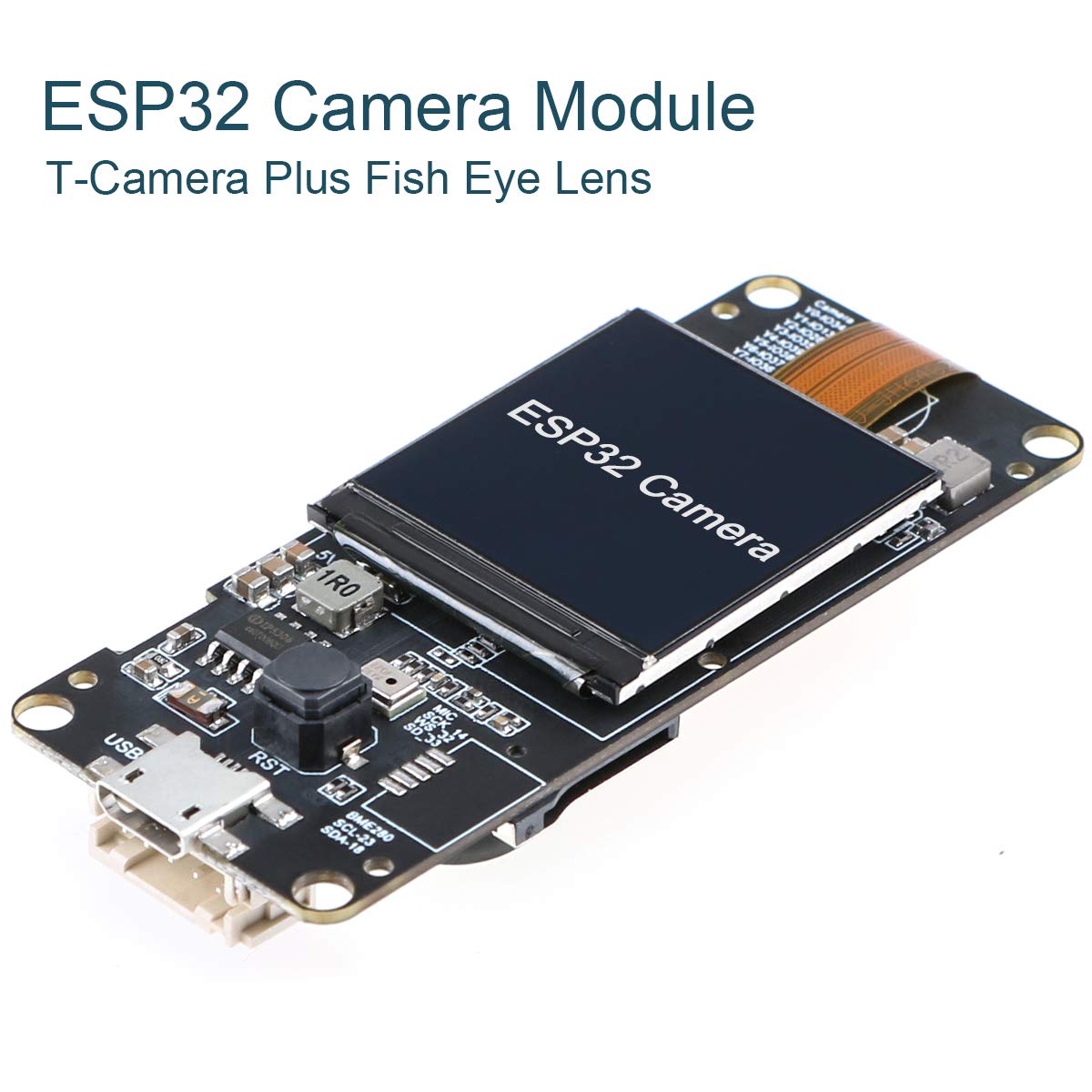 Camera Plus ESP32-DOWDQ6 8MB Fisheye Lens Extension Module Board 1.3" Display bd 
