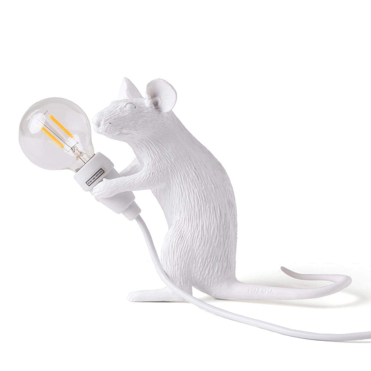 Rimpelingen Zeg opzij draagbaar Seletti Mouse Lamp USB, Sitting White | Dotmaison