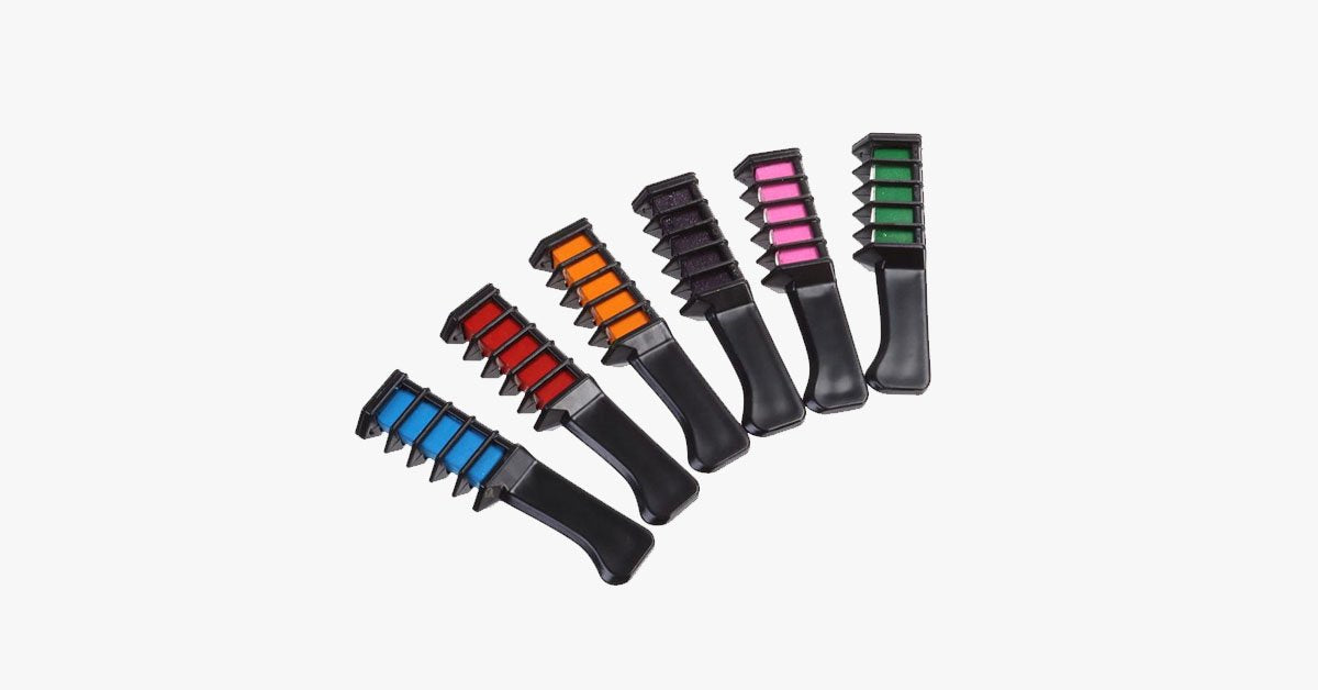 6. Hair Chalk Comb Set for Blonde Hair - 10 Temporary Hair Color Combs - wide 11