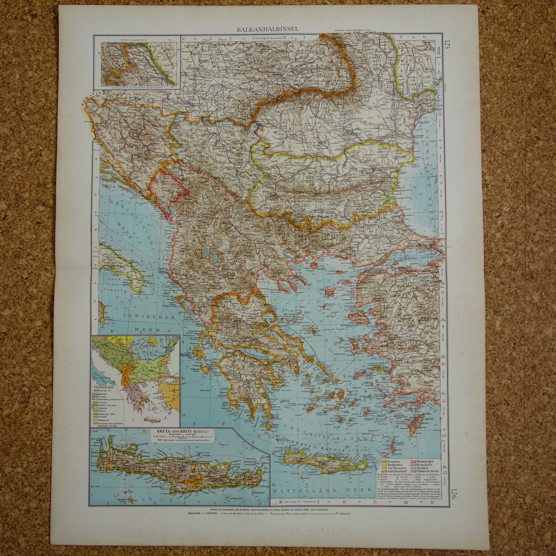 lager interval kreupel BALKAN oude landkaart van Griekenland Europees Turkije uit 1910 origin –  Oudekaarten.com