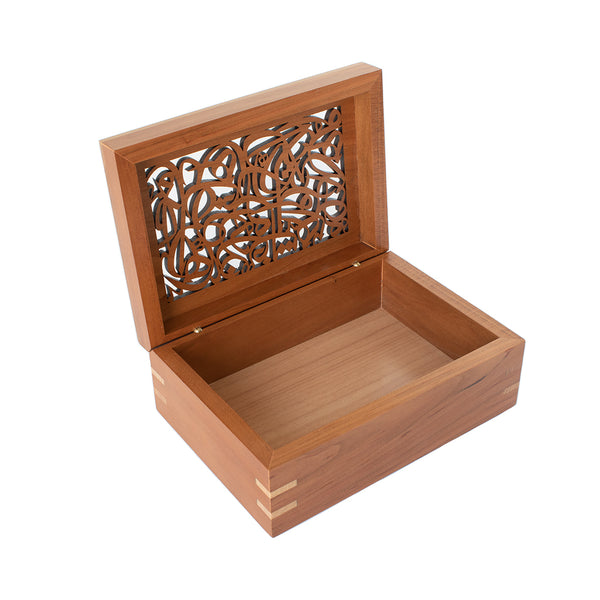 wooden keepsake box with lid