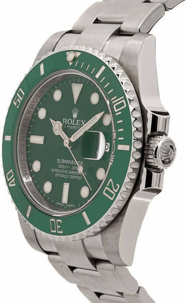 rolex submariner date green dial men's watch 116610lv