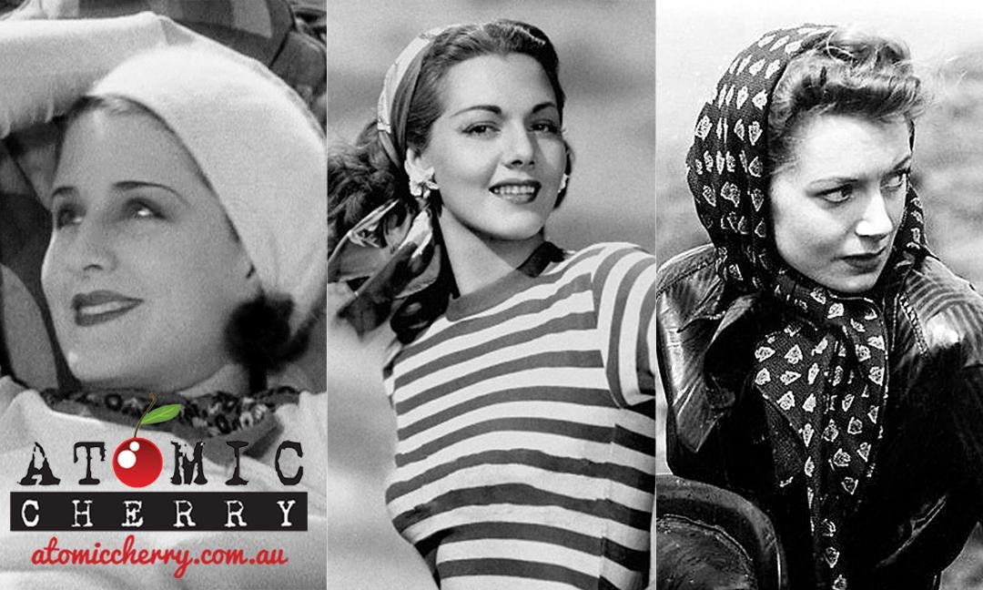 Images of actresses wearing chic hair scarves