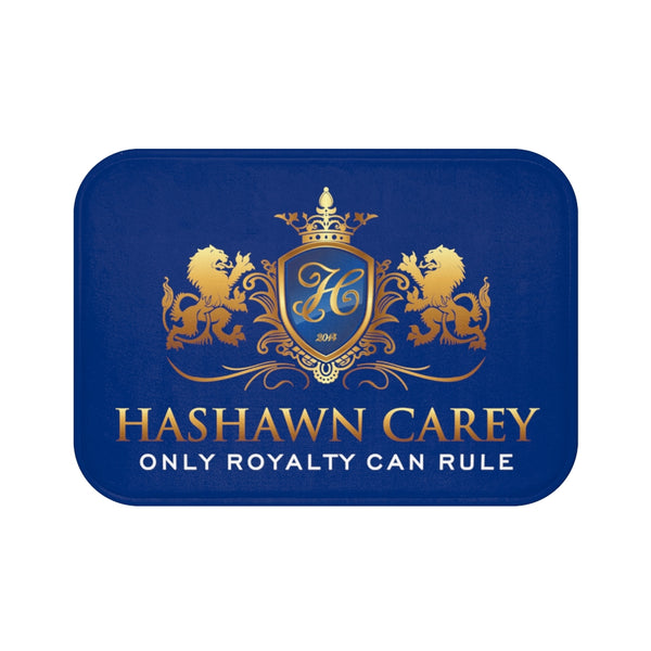 Hashawn Carey Logo Royal Blue Microfiber Bath Mat - izkustvobg