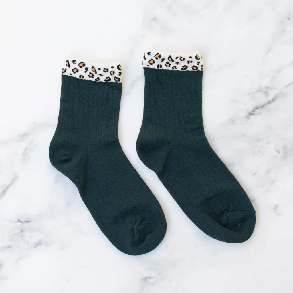 robin leopard point casual socks