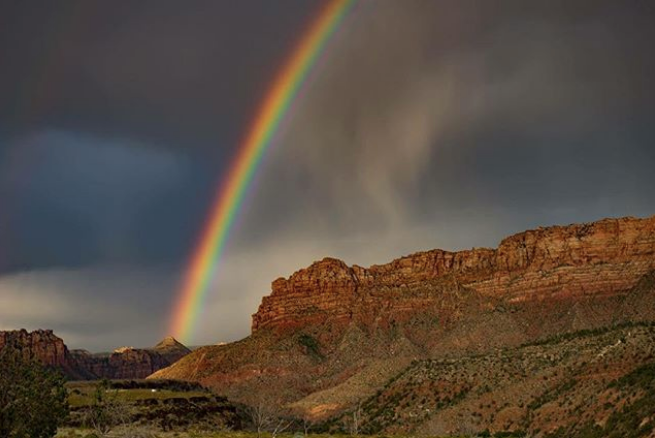 Rainbow captured at Zion National Park