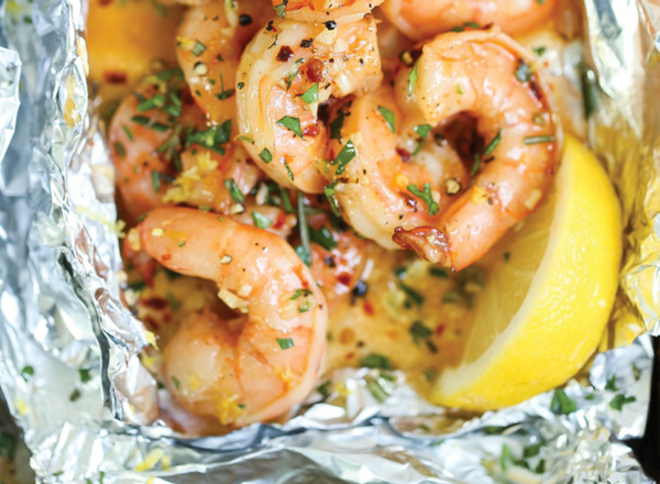 shrimp scampi foil packet