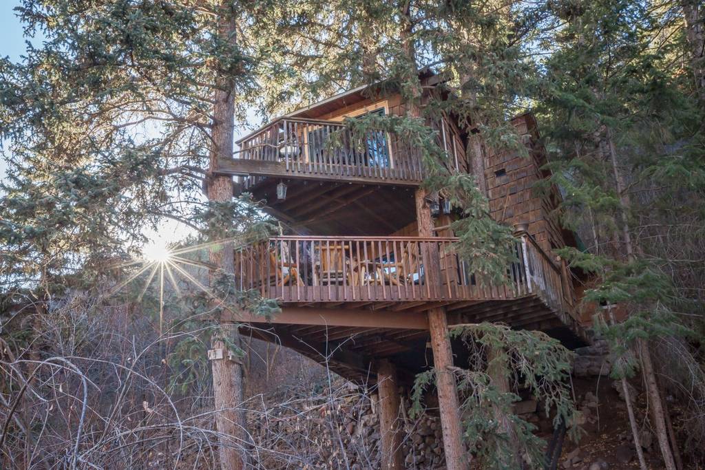 cabin built high in the trees