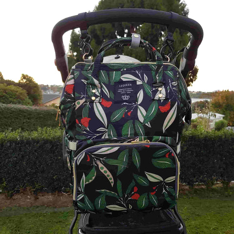 Green Leaf Baby Bag & Stroller hooks