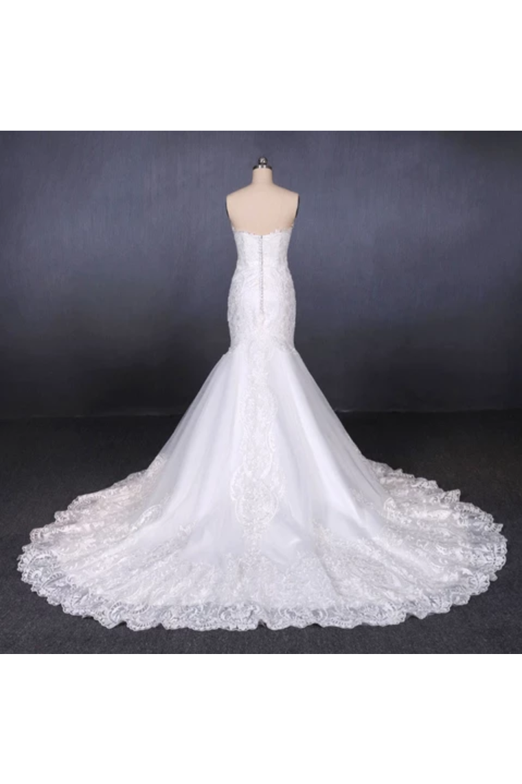 Buy Mermaid Sweetheart Long Lace Bridal Dresses Strapless Mermaid Wedding Dress Online Jolilis 
