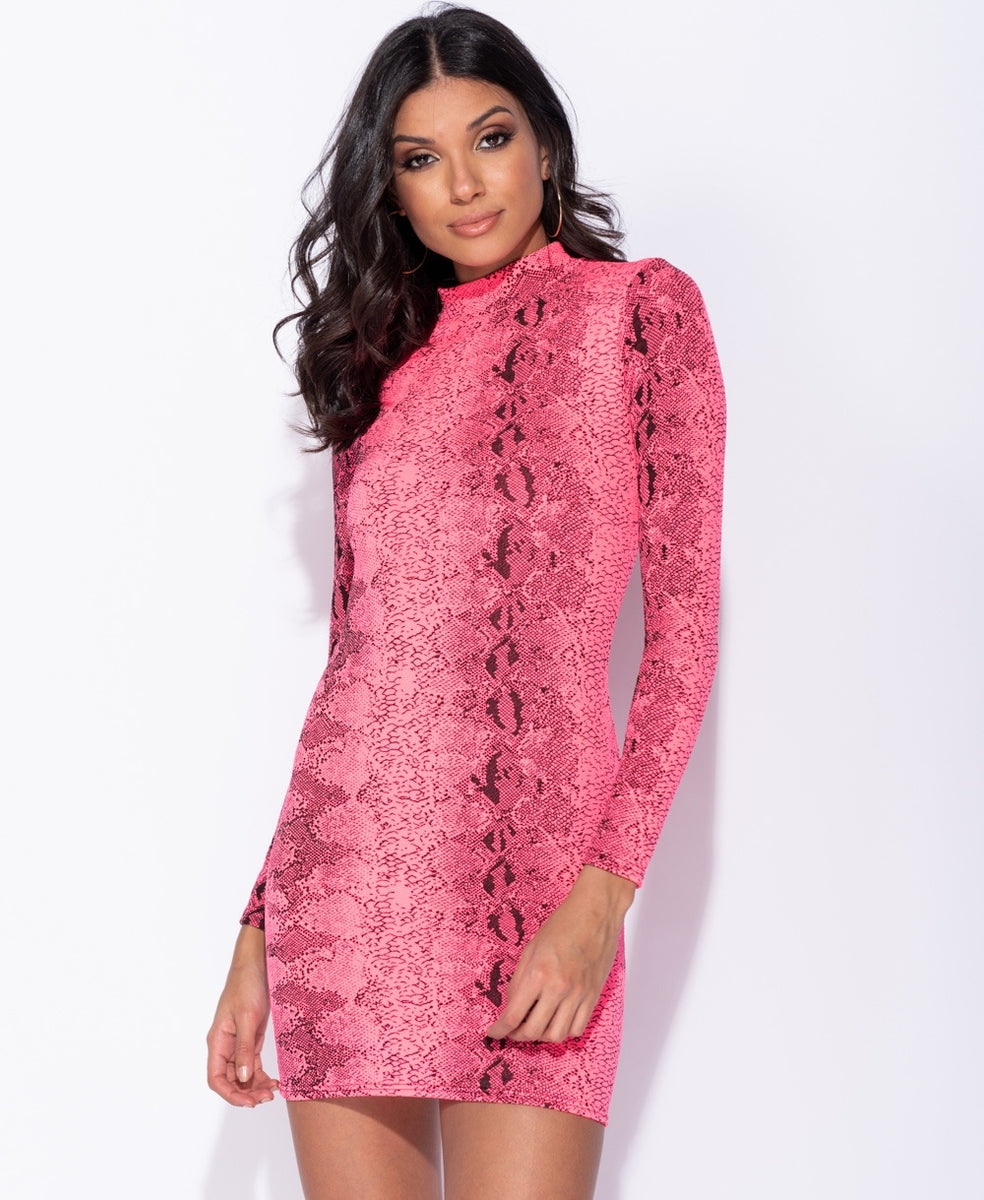 pink snakeskin dress