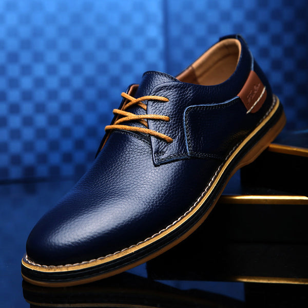 genuine leather oxford casual shoes