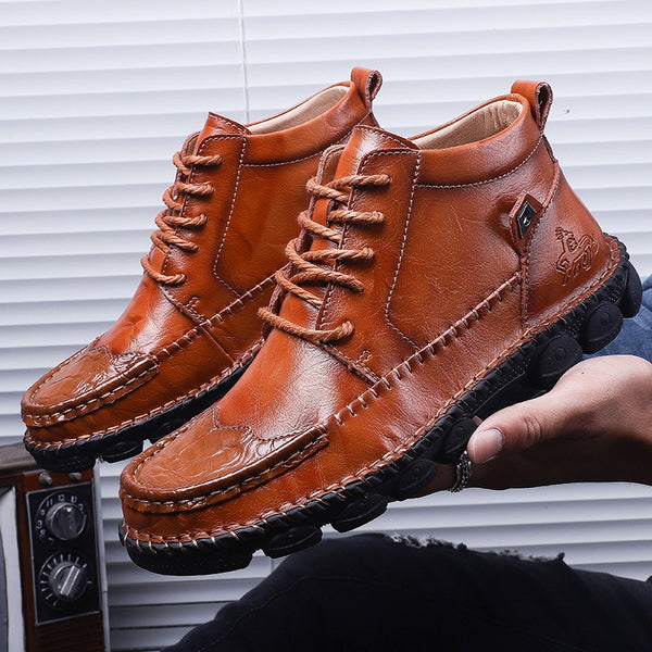 Men S Shoes Autumn Winter Comfortable Cow Split Leather Men