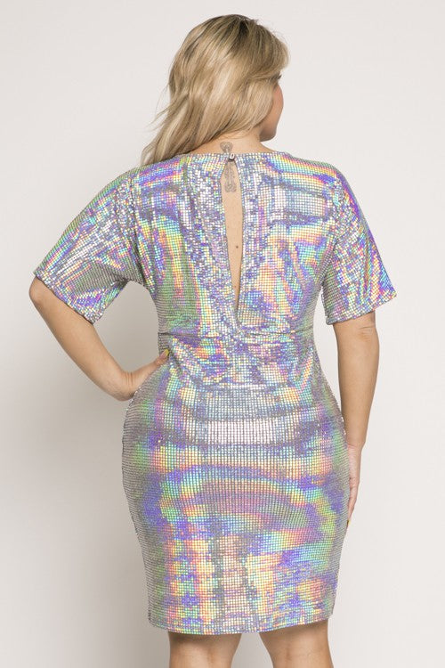 holographic plus size dress