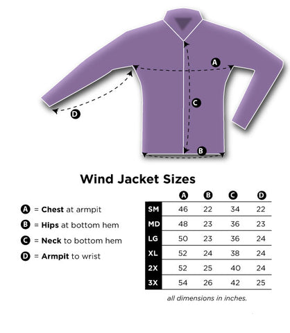 Wind Jacket Sizing Guide