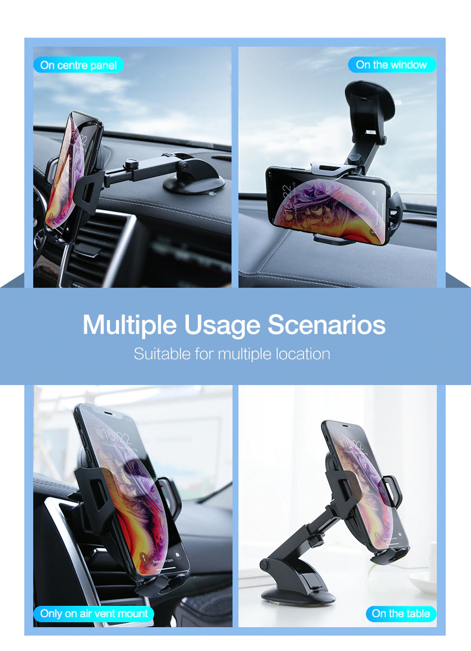 In-Car Phone Holder For iPhone X XS 360 Degree Rotation Universal Car Dashboard Windshield Mount For iPhone Samsung Phones