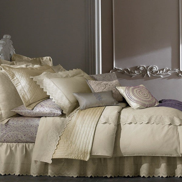Court of Versailles Campagne Metallique Euro Pillow Sham Cream Court of Versailles Campagne Metallique Euro Pillow Sham Cream