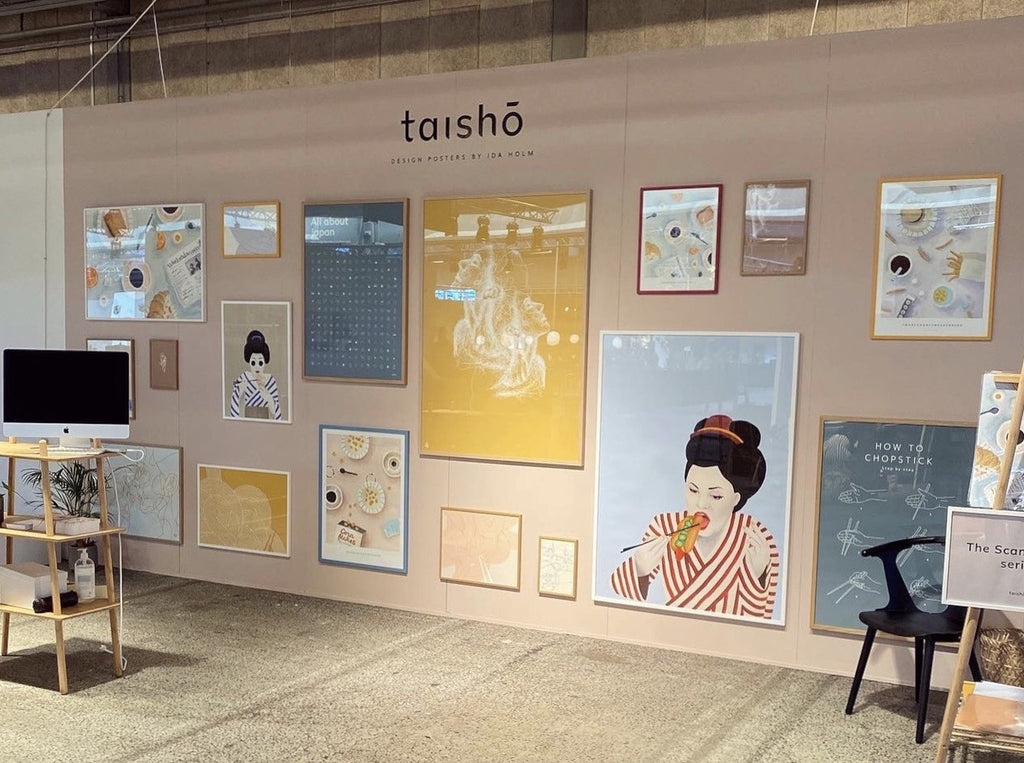 billedvæg inspiration taisho plakater indretning 