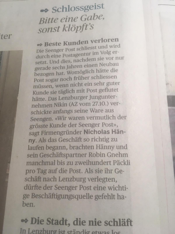 Artikel in der Aargauer Zeitung