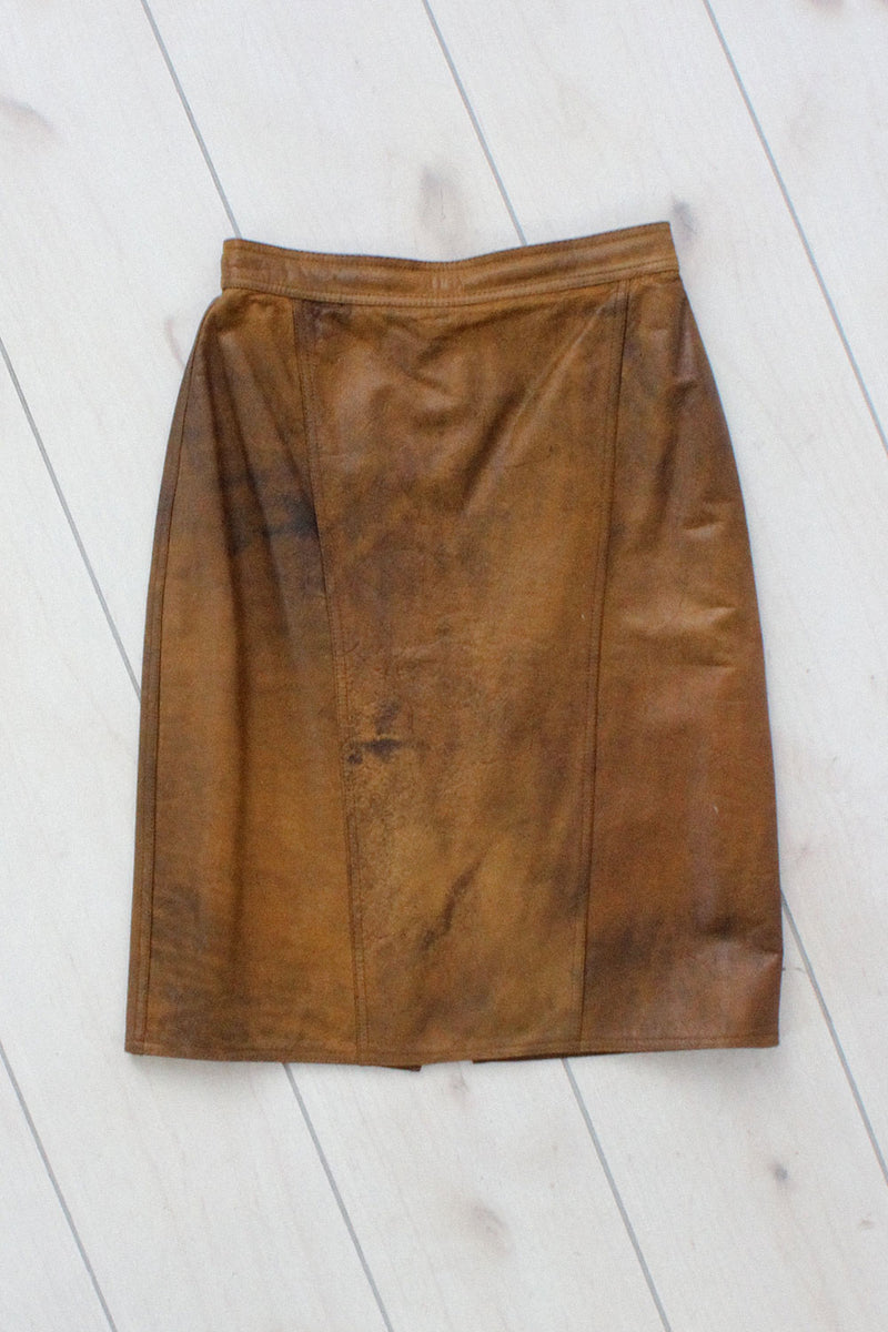 brown leather skirt 9mm