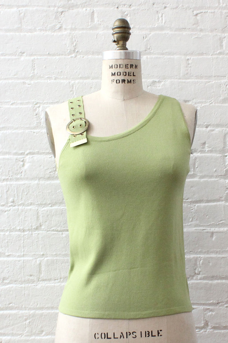 lime green buckle top