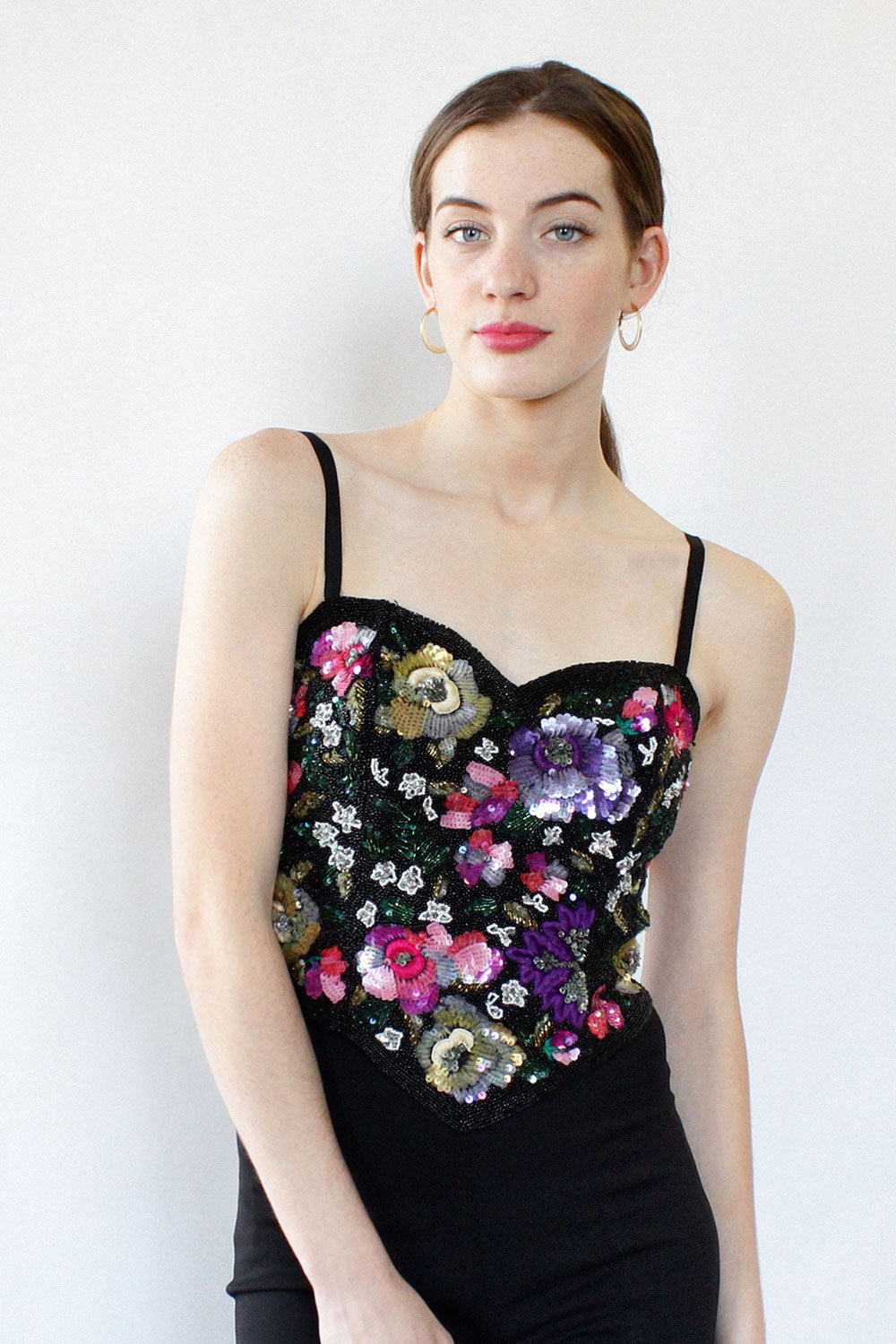 Beaded Botanical Bustier S