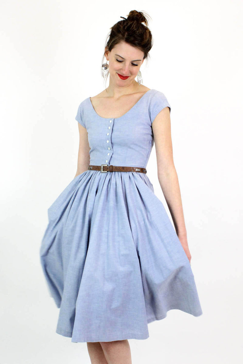 sky blue cotton dress