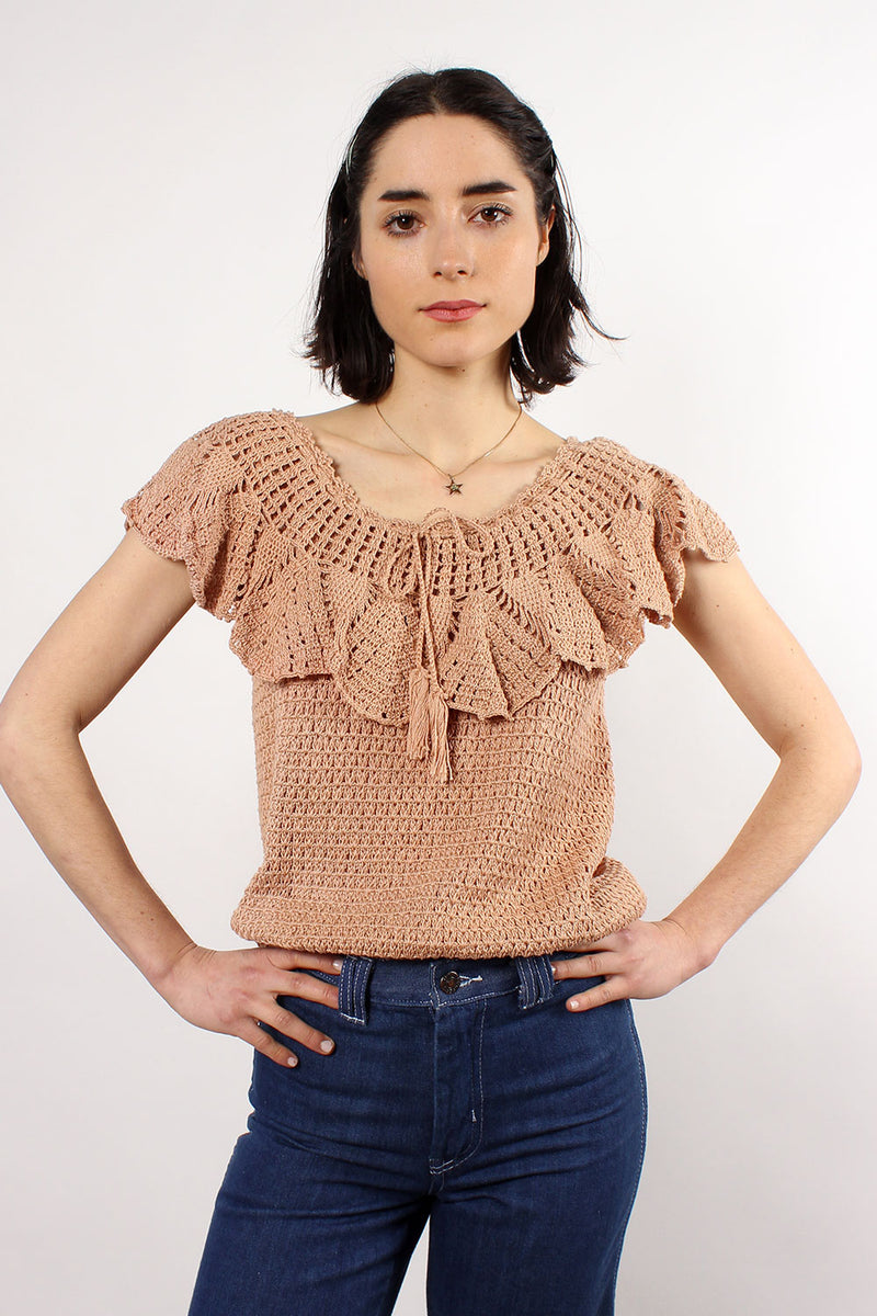 crochet ruffle top