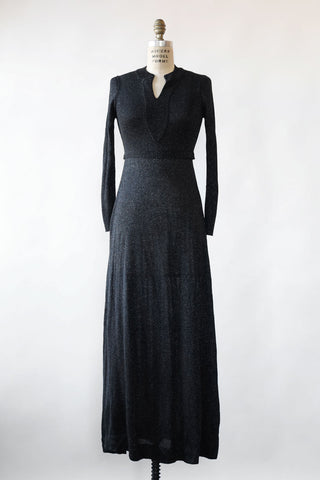 Noir Velvet Open Back Maxi XS/S