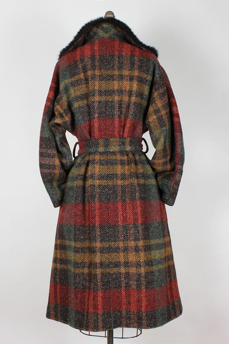 plaid wrap coat