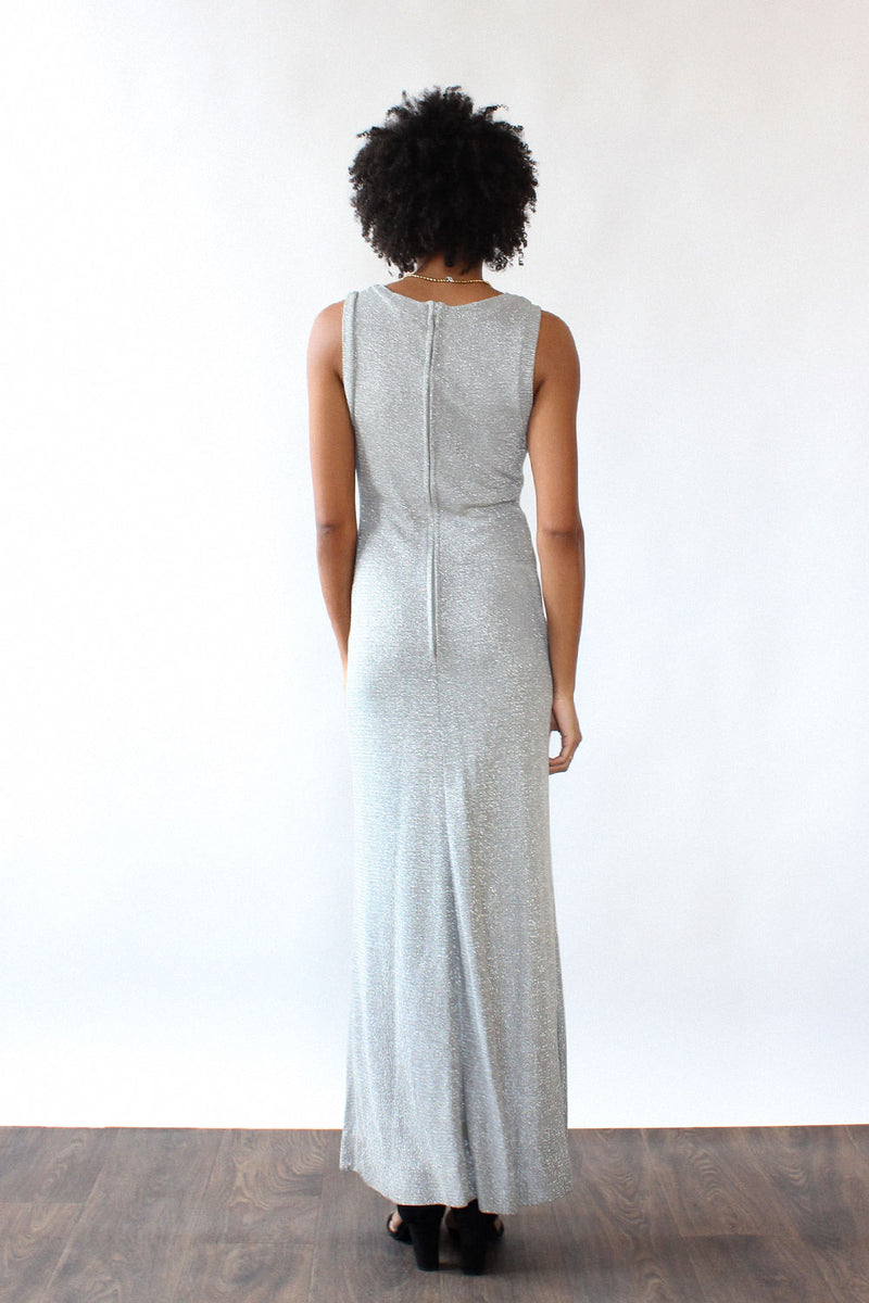 silver lurex dress