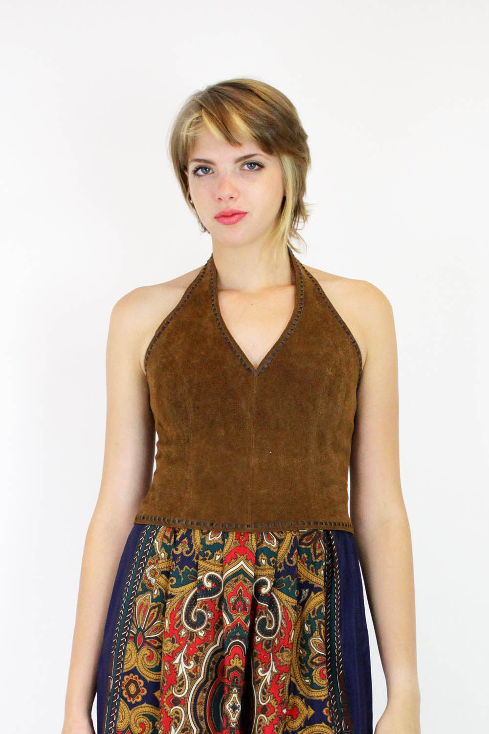 Suede Halter Top M