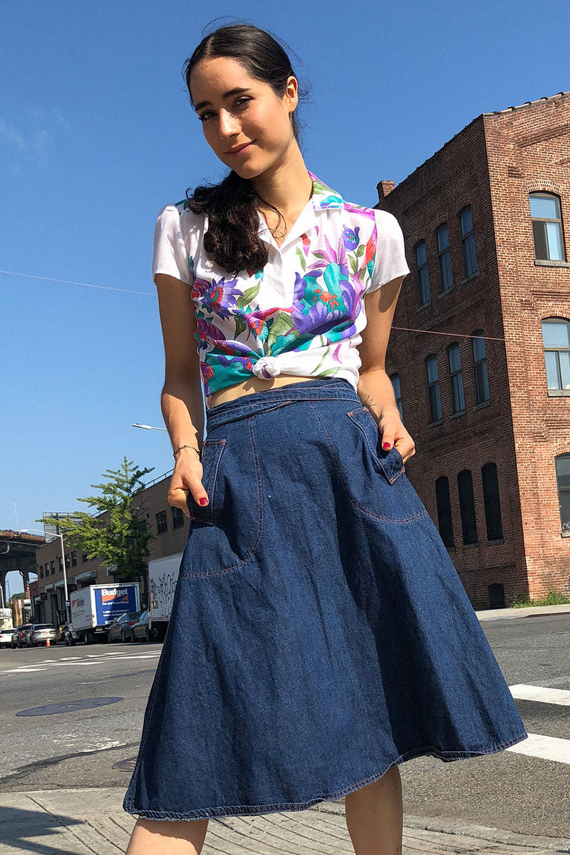 70s denim skirt