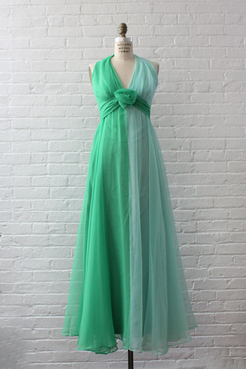 two tone chiffon dress