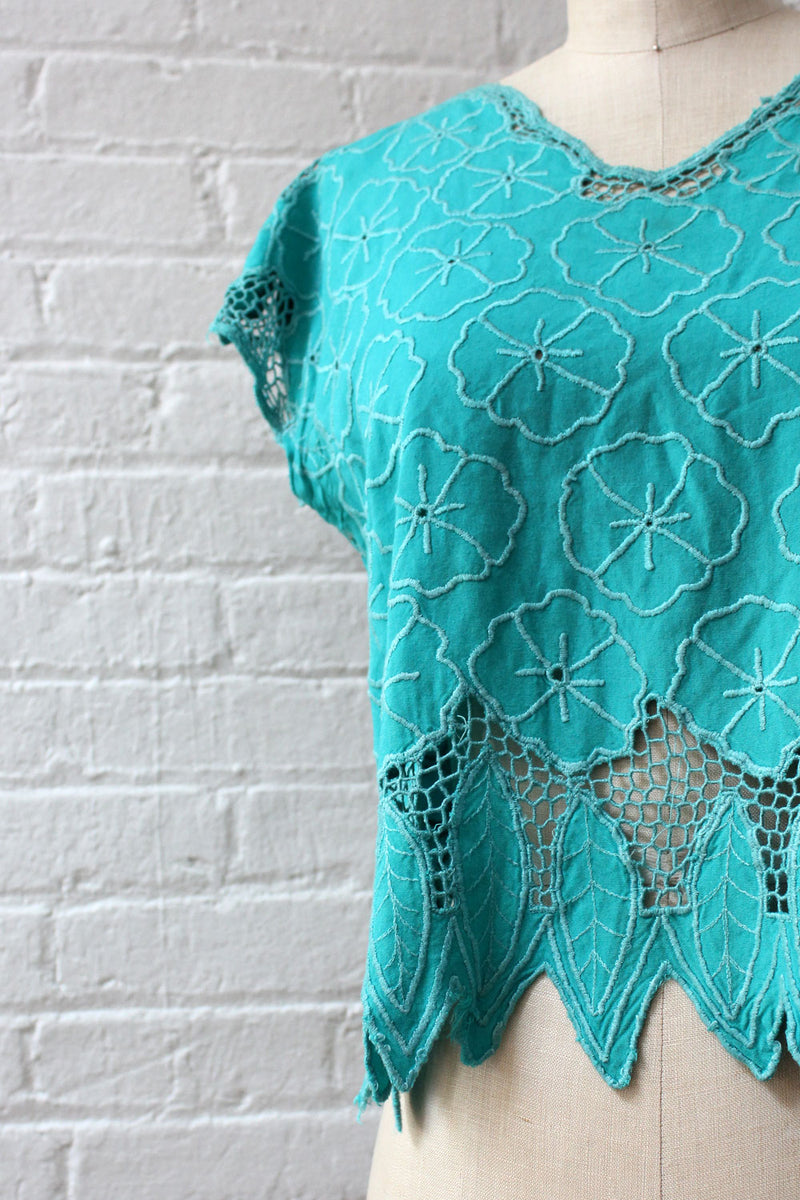 aqua lace top