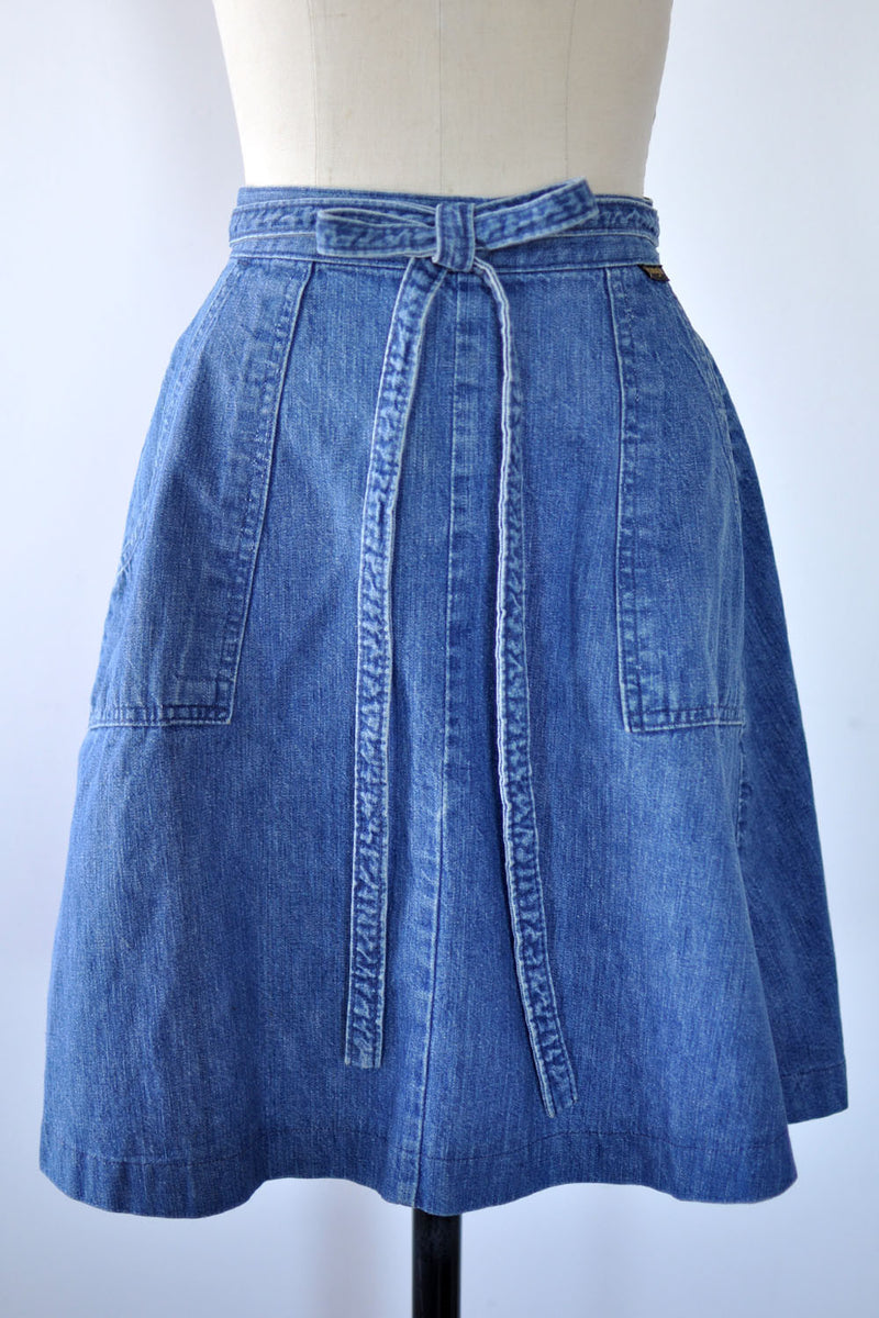 denim wrap skirt