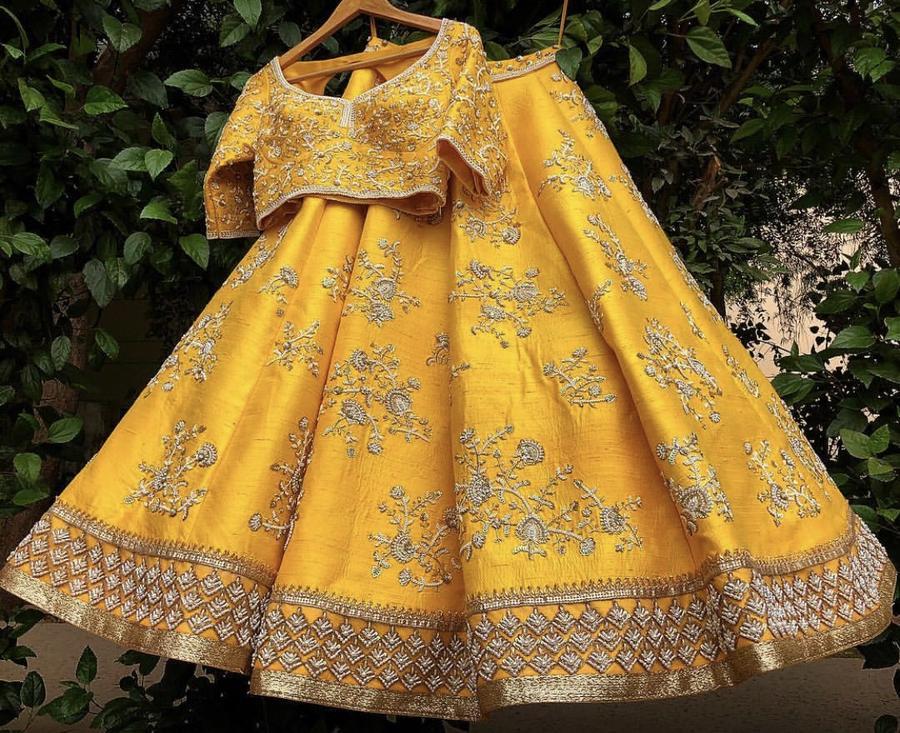 yellow ghagra choli