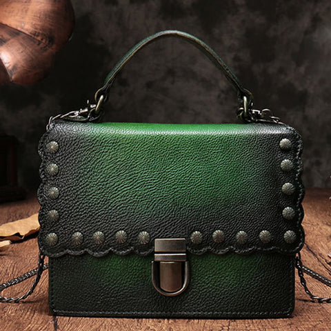 Vintage Leather Purse Satchel Handbags Shoulder Crossbody Bags