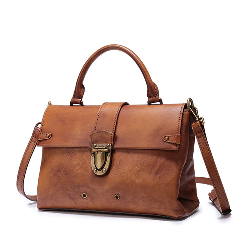 Vintage Leather Purse Satchel Handbags Shoulder Crossbody Bags