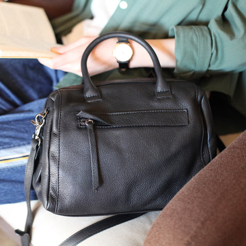 Black Leather Purse Satchel Spring Handbags