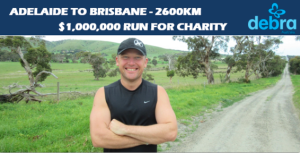 Andrew Biszczak will be running from Adelaide to Brisbane to raise funds for DEBRA Australia