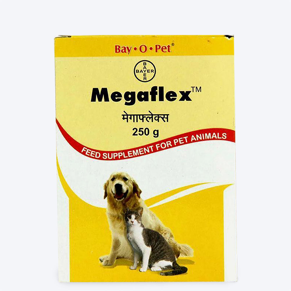 Bayer Megaflex Dog & Cat Supplements for Dogs & Cats - 250 gms Online in  India – Heads Up For Tails