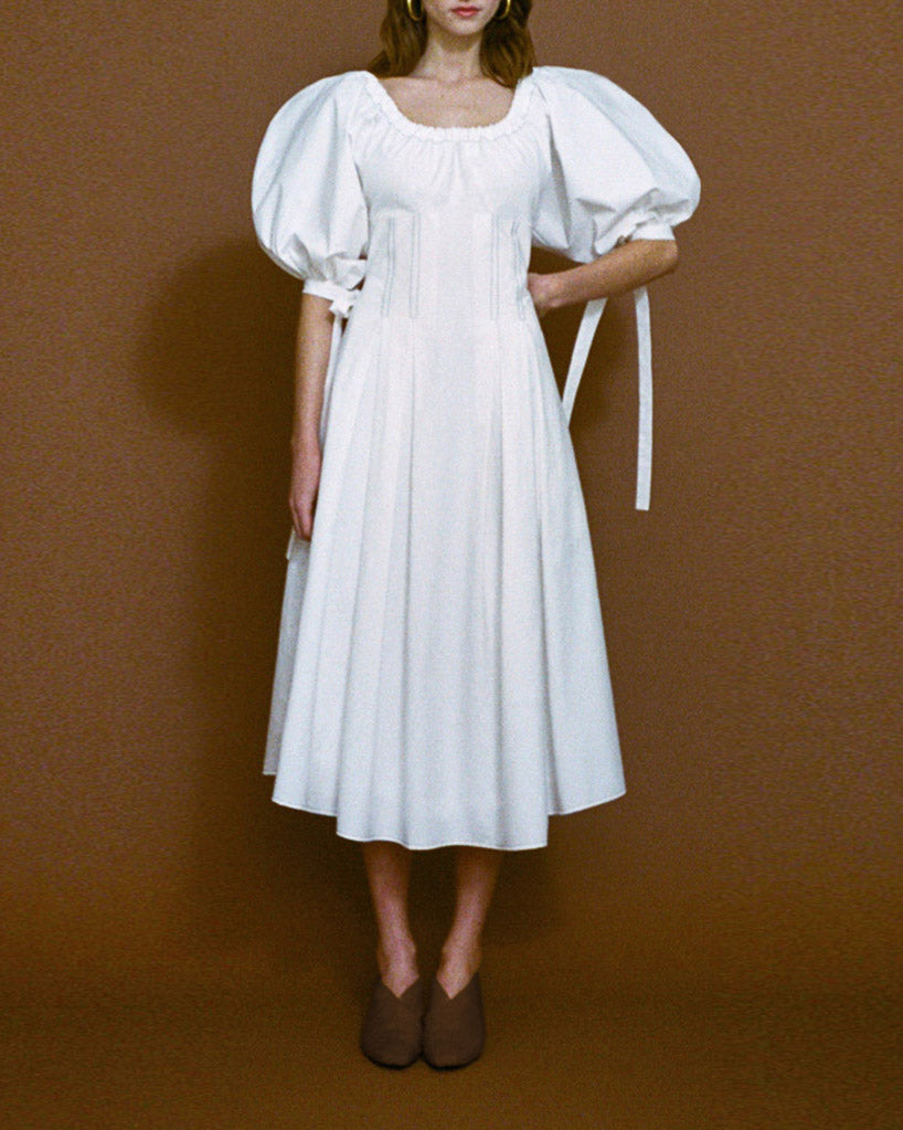 white cotton poplin dress