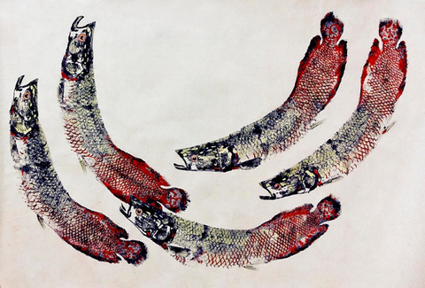 Figure 4.  A gyotaku fish print produced by Peruvian artists after the training workshop organized by the San Antonio Zoo.
