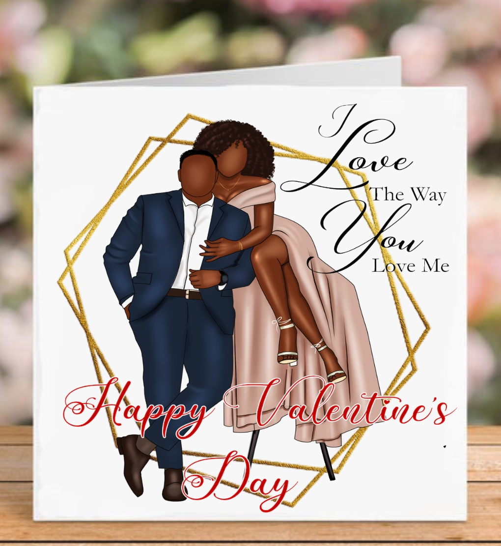 Black Couple I Love The Way You Love Me Greeting Card – Elegant Treats