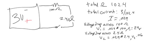 voltage drop across a resistor and bulb